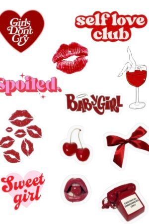 Strawberry girl stickers sheet